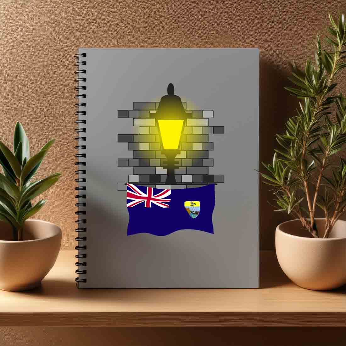 Saint Helena  Street Lamp Bricks Notebook