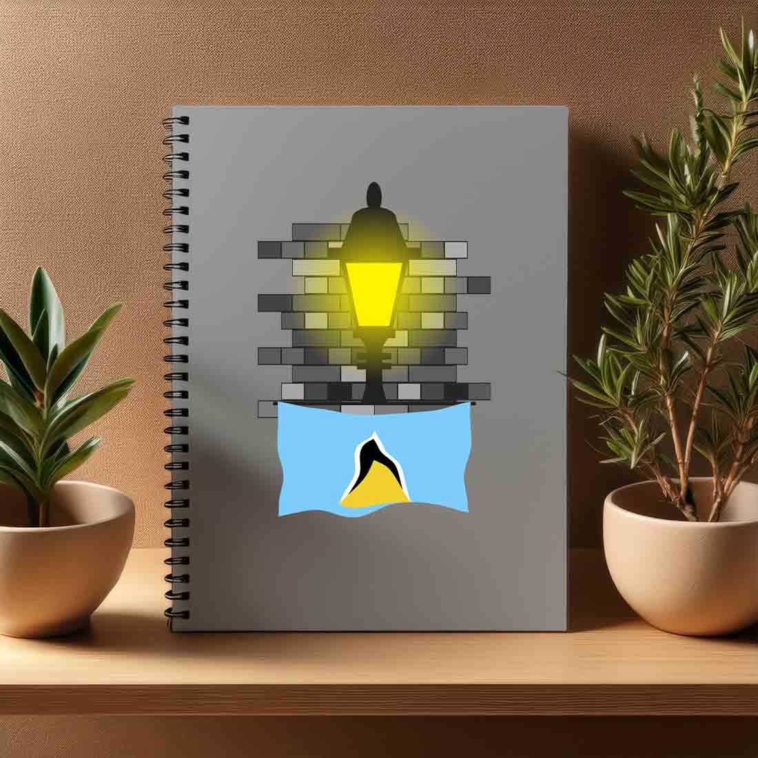 Saint Lucia  Street Lamp Bricks Notebook