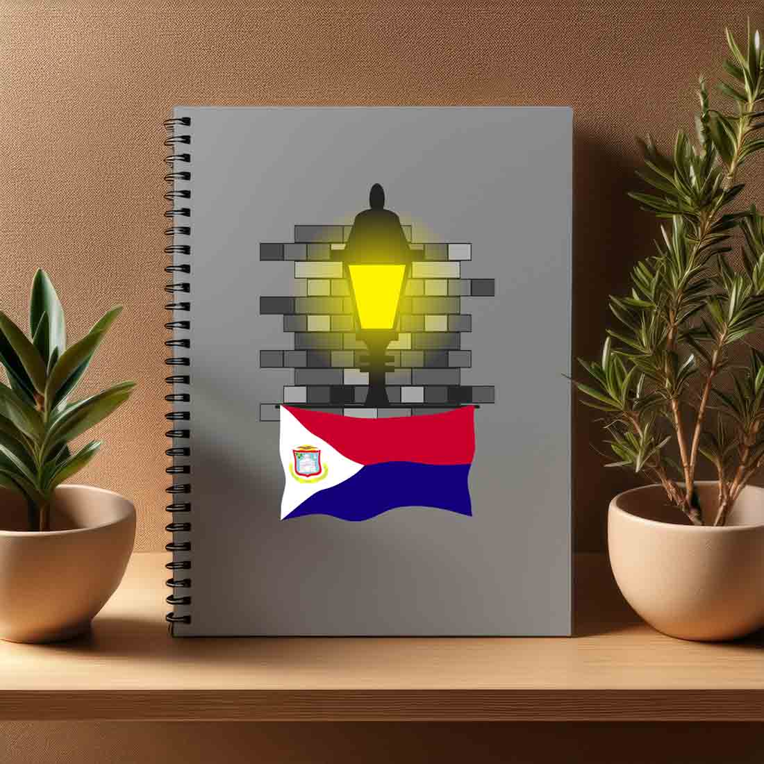 Saint Martin  Street Lamp Bricks Notebook