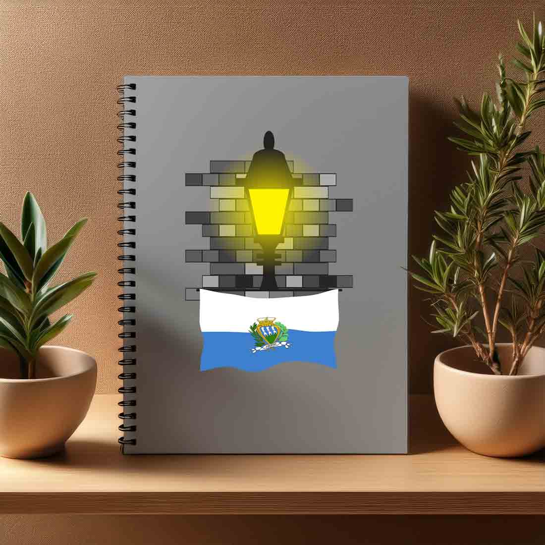 San Marino  Street Lamp Bricks Notebook