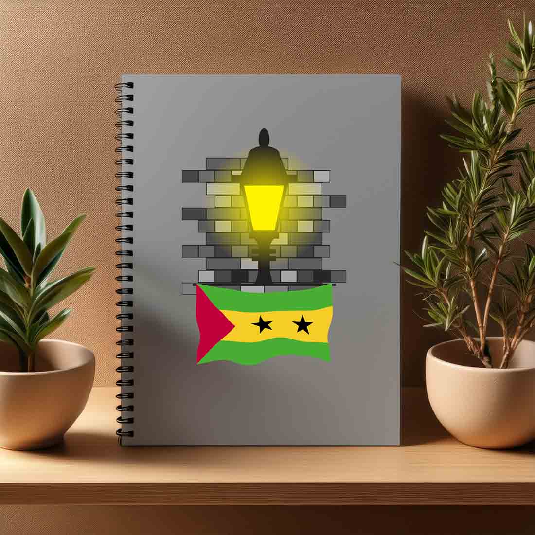 Sao Tome and Principe  Street Lamp Bricks Notebook