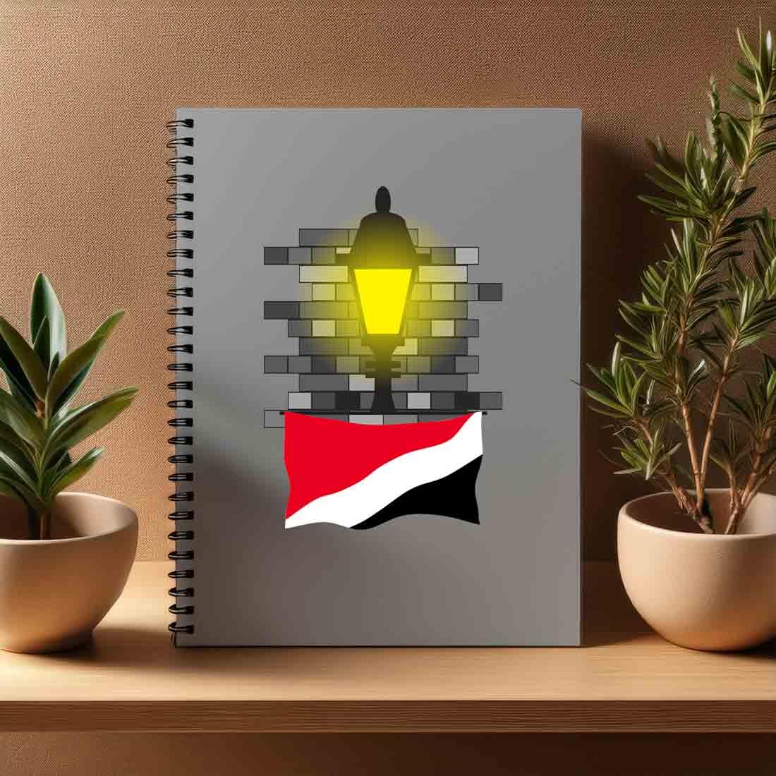 Sealand Principality of  Street Lamp Bricks Notebook