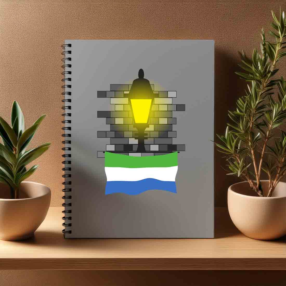 Sierra Leone  Street Lamp Bricks Notebook
