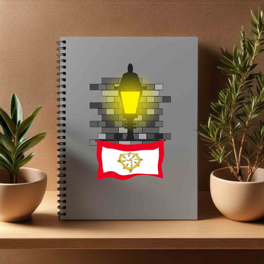 Sikkim  Street Lamp Bricks Notebook