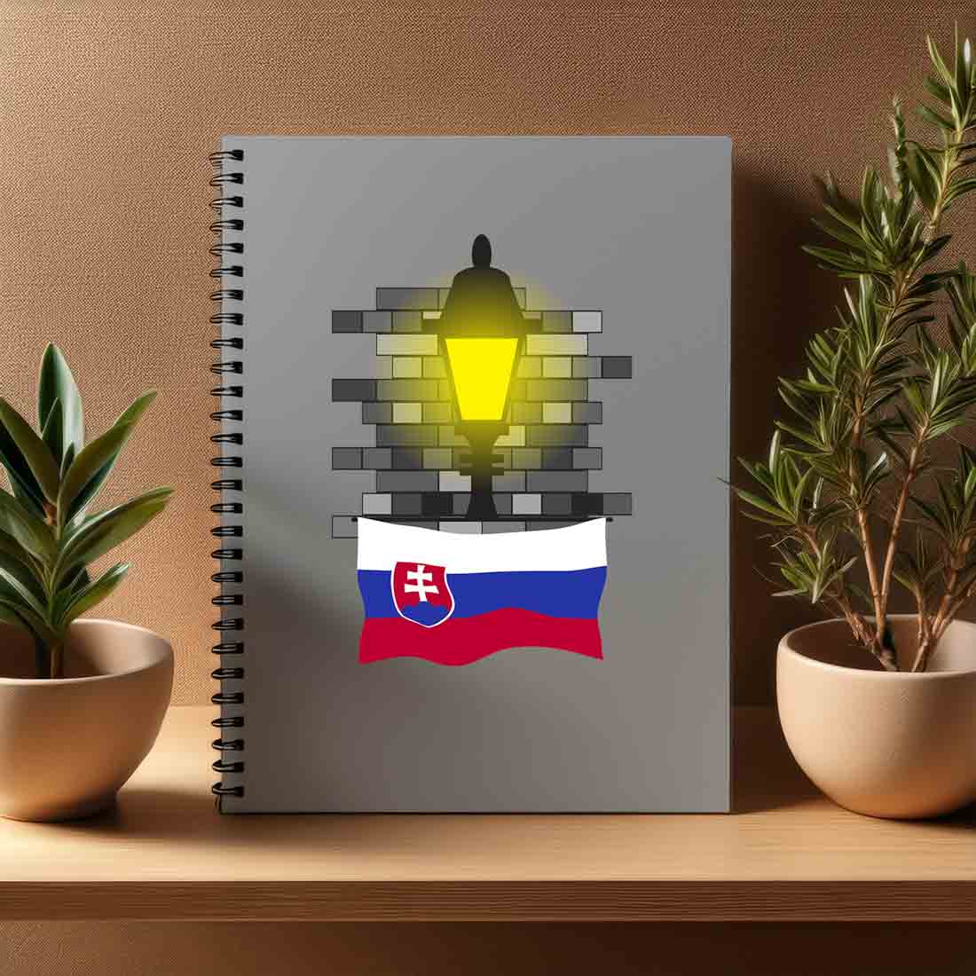 Slovakia  Street Lamp Bricks Notebook