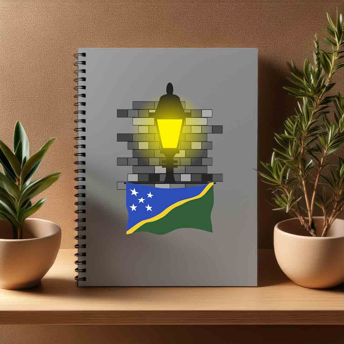 Solomon Islands  Street Lamp Bricks Notebook