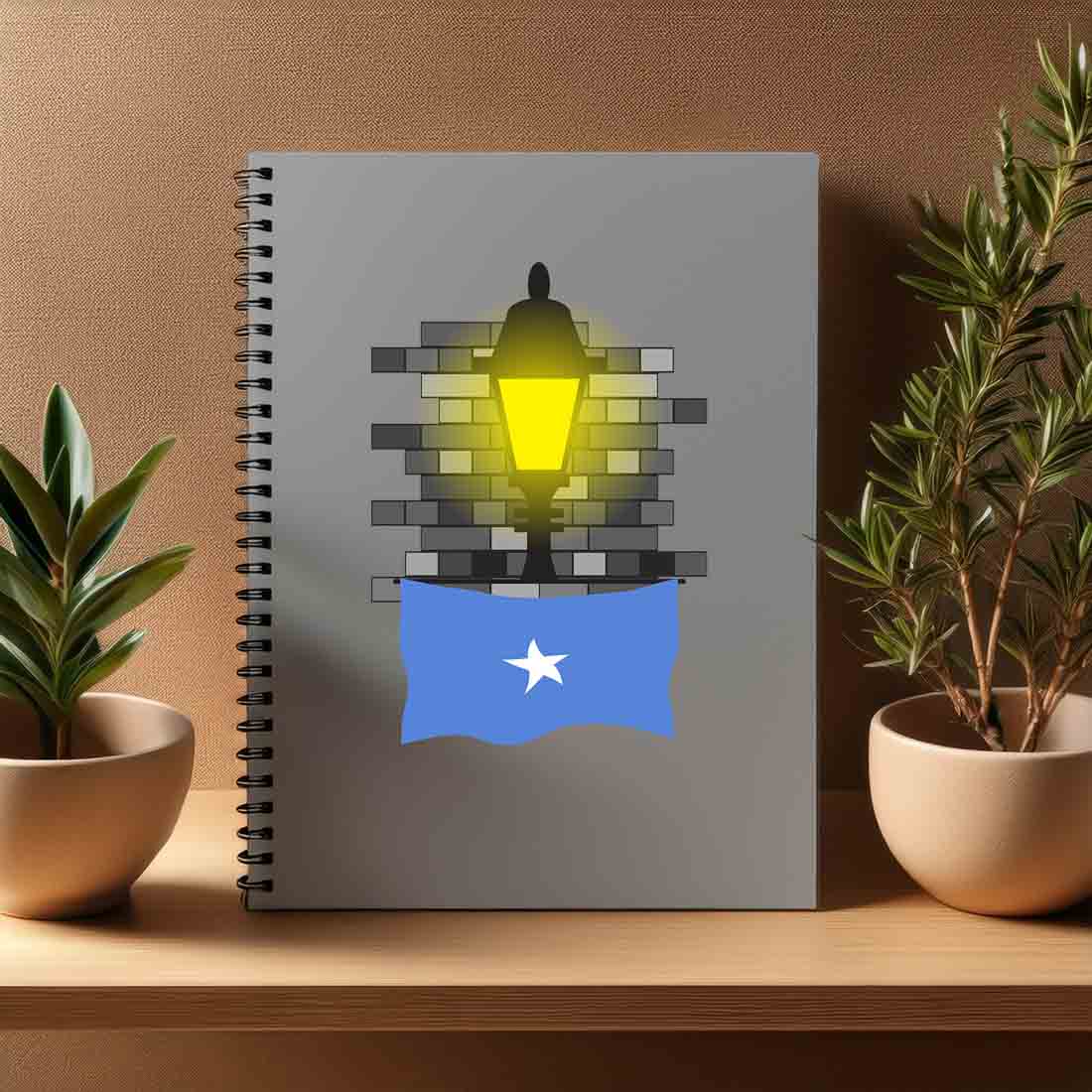 Somalia  Street Lamp Bricks Notebook