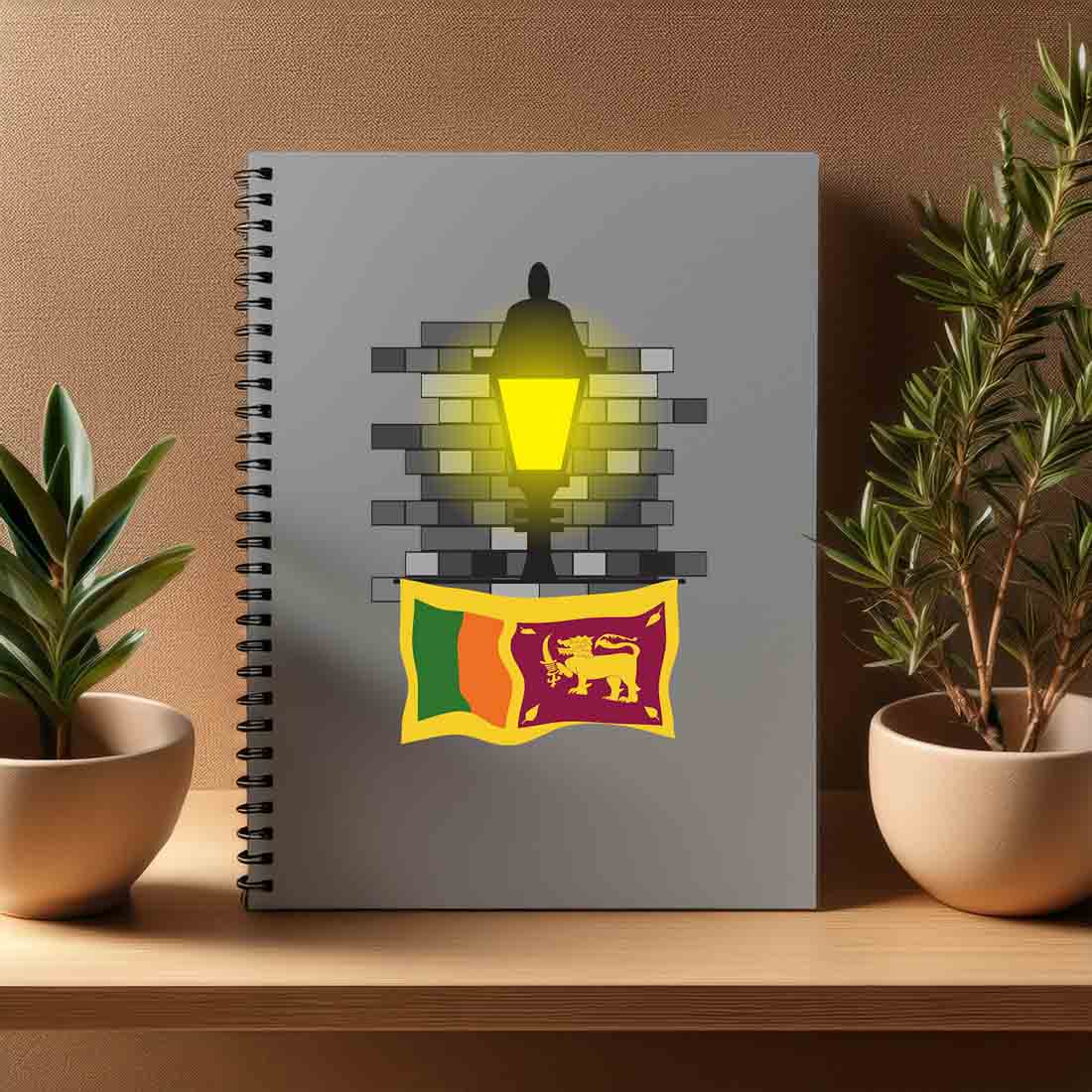 Sri Lanka  Street Lamp Bricks Notebook