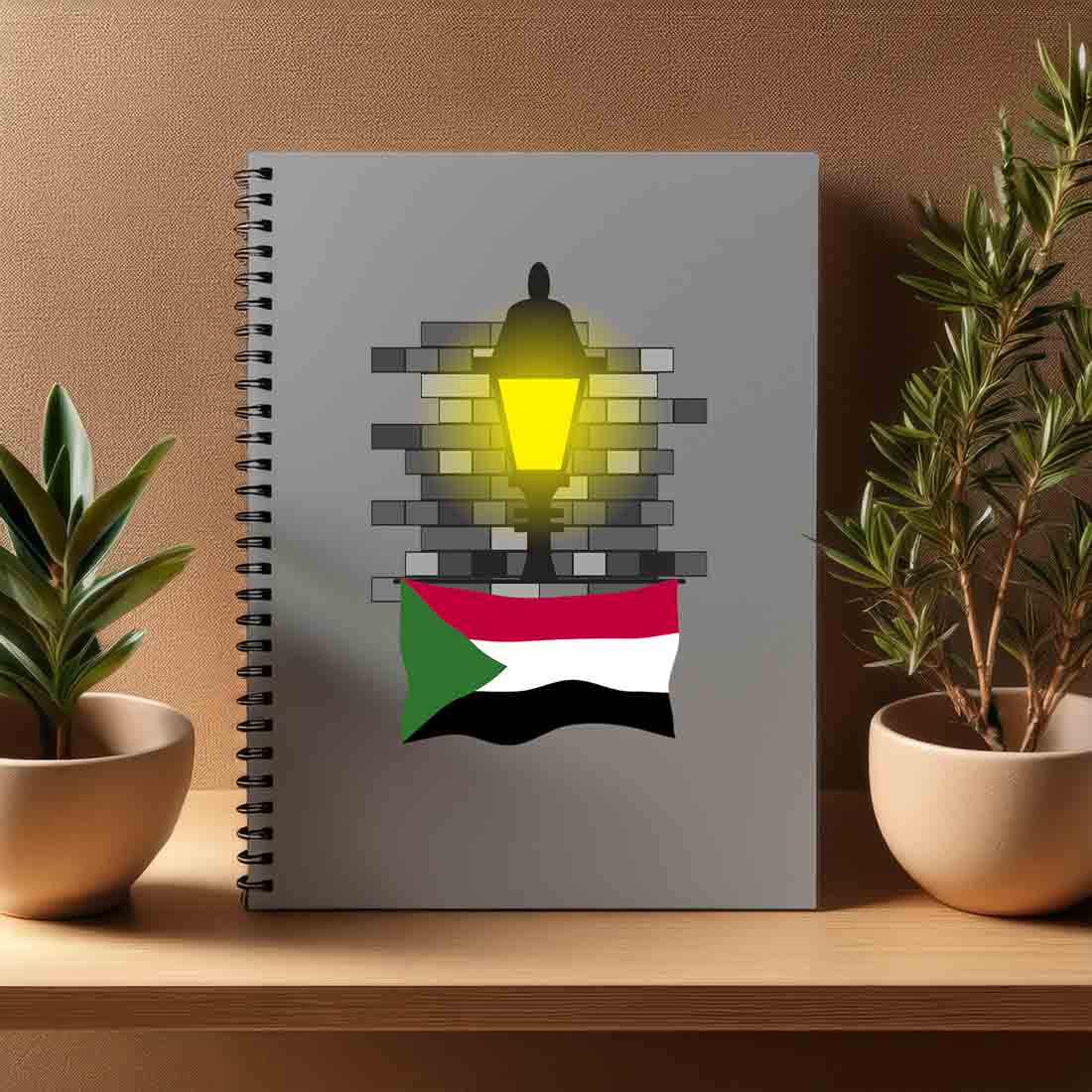 Sudan  Street Lamp Bricks Notebook