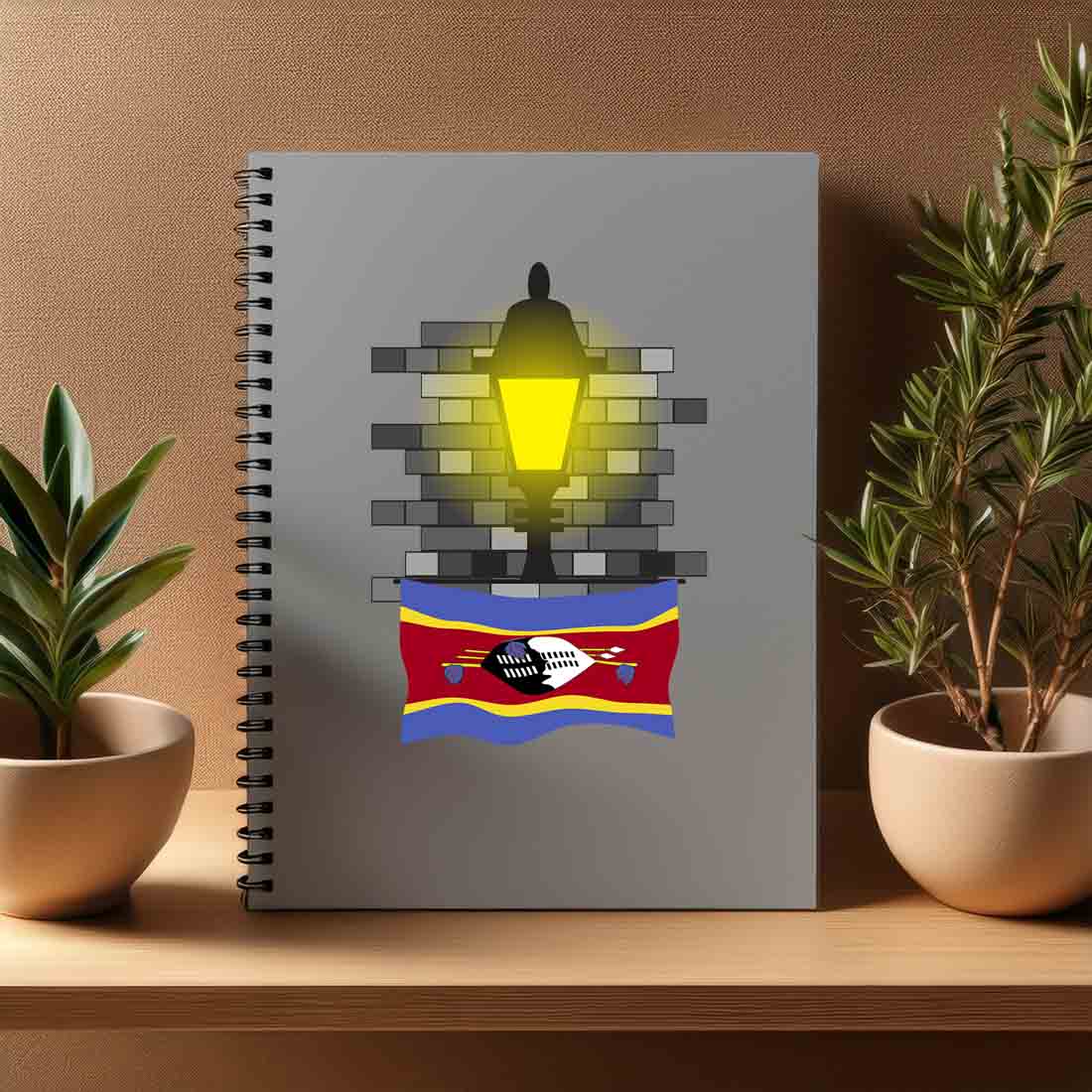 Swaziland  Street Lamp Bricks Notebook