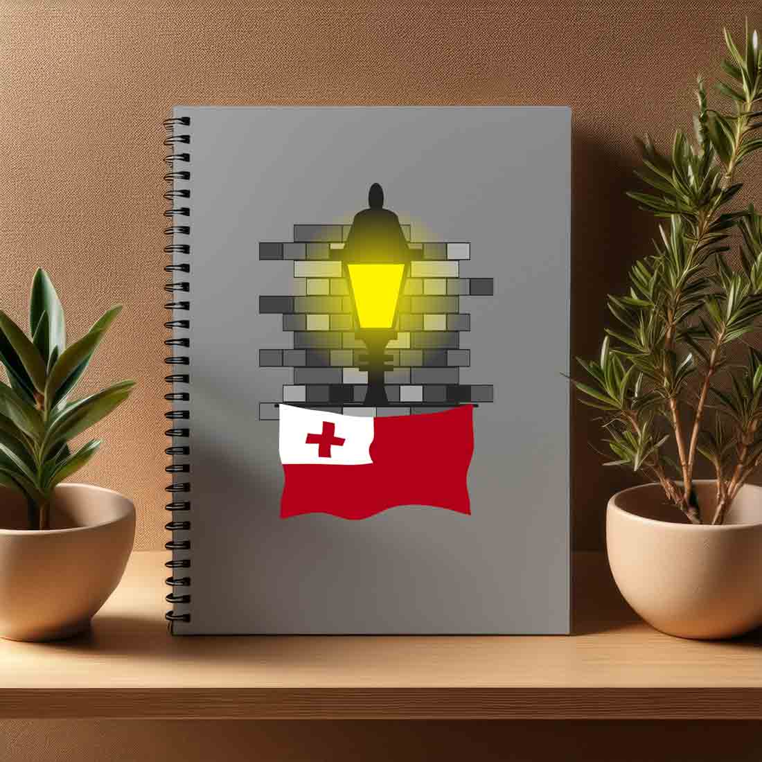 Tonga  Street Lamp Bricks Notebook
