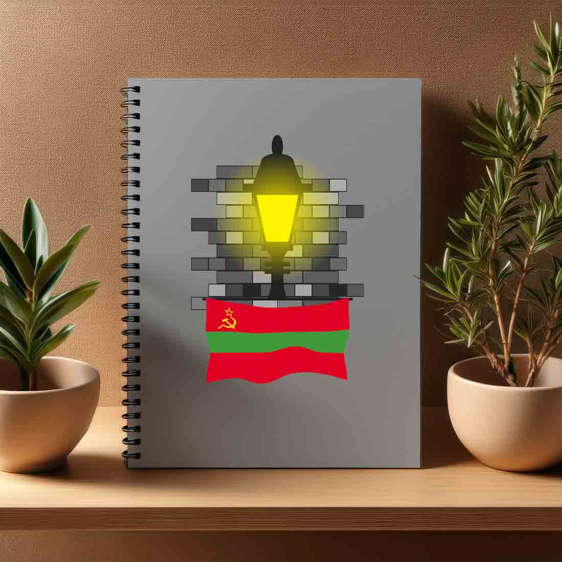 Transnistria  Street Lamp Bricks Notebook