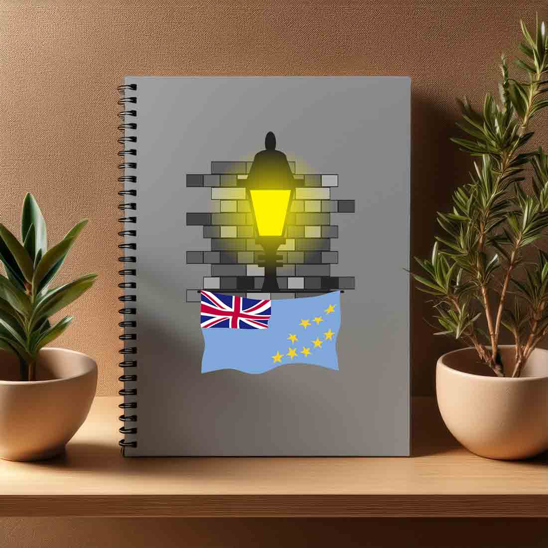 Tuvalu  Street Lamp Bricks Notebook
