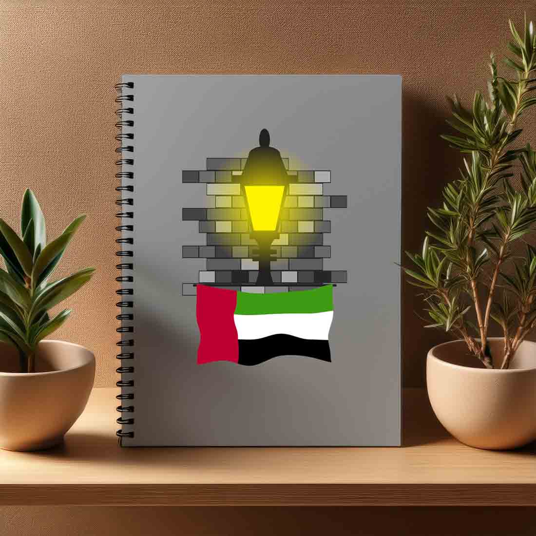 United Arab Emirates  Street Lamp Bricks Notebook
