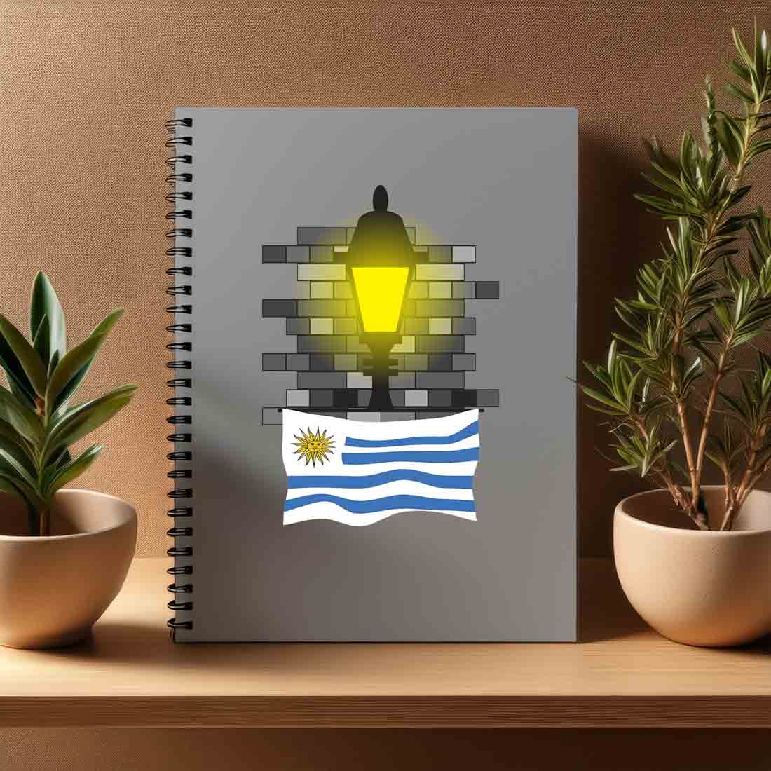 Uruguay  Street Lamp Bricks Notebook