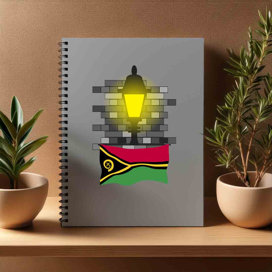Vanuatu  Street Lamp Bricks Notebook