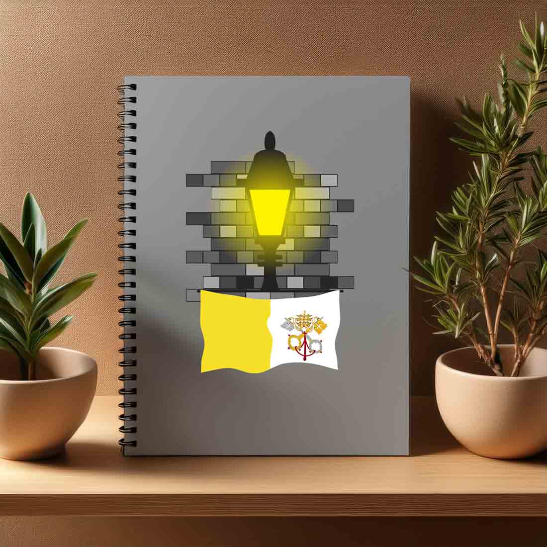 Vatican City Holy See  Street Lamp Bricks Notebook