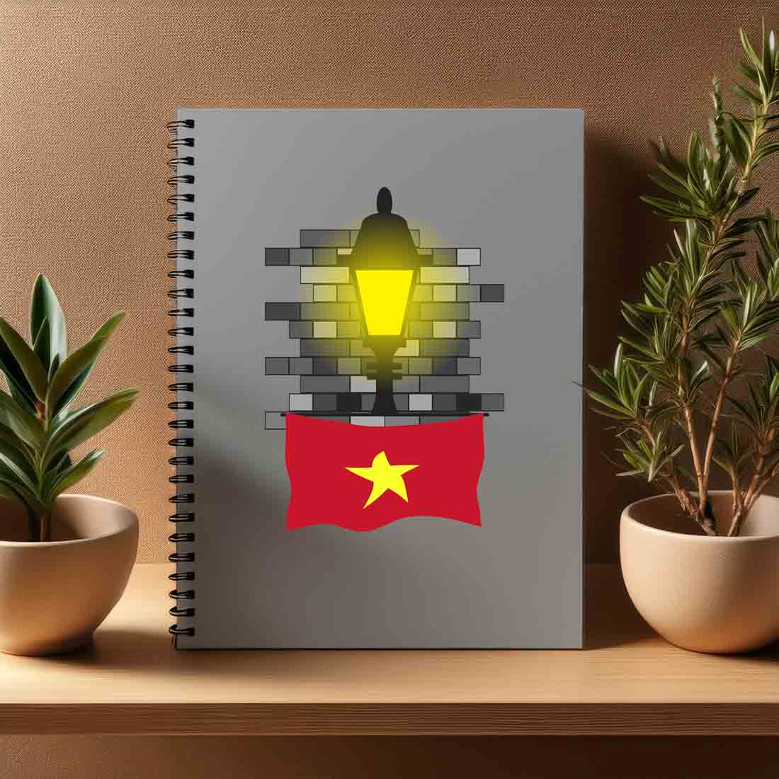 Vietnam  Street Lamp Bricks Notebook