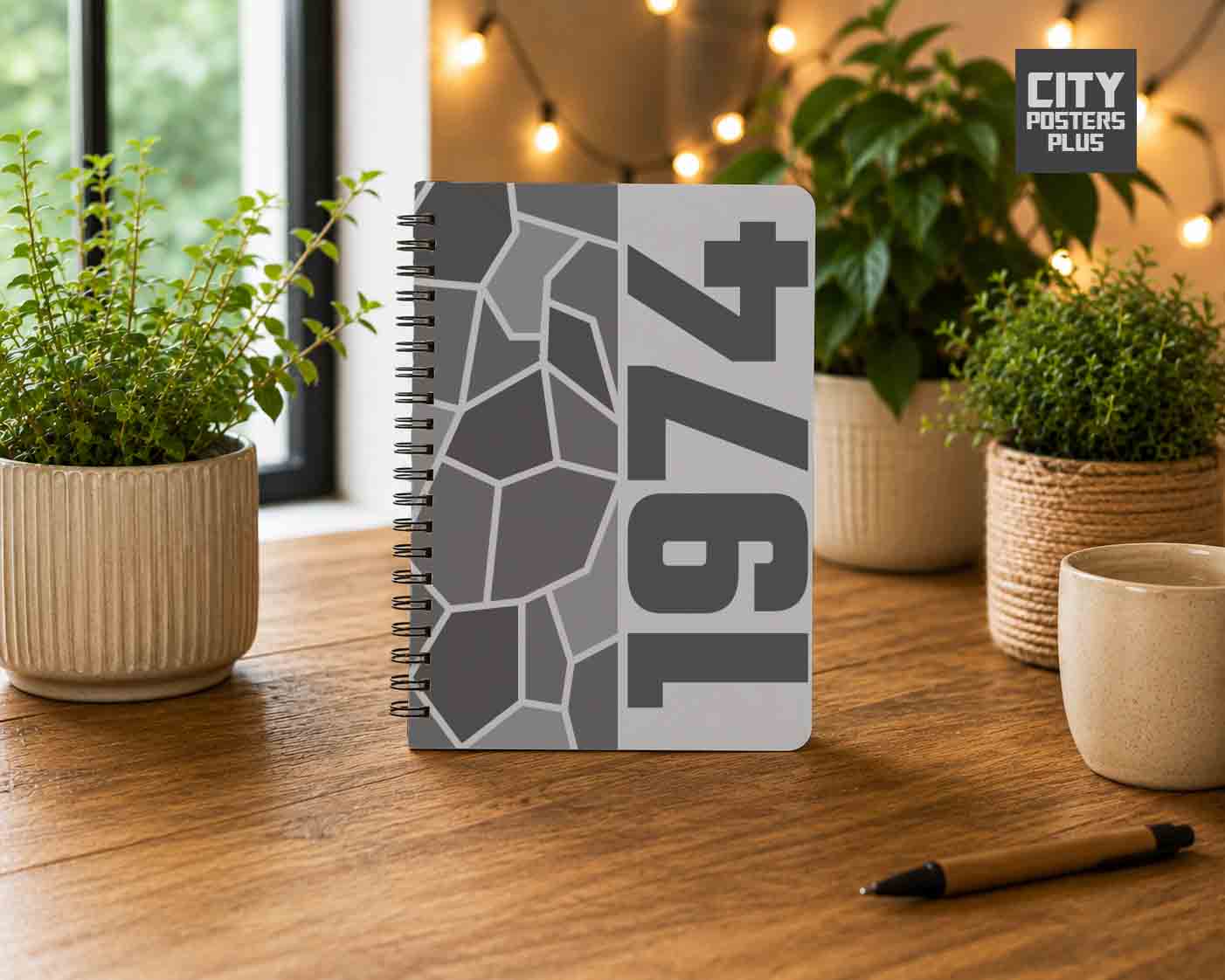 Notebook Plus One 1974 Year Notebook (Melange Grey)